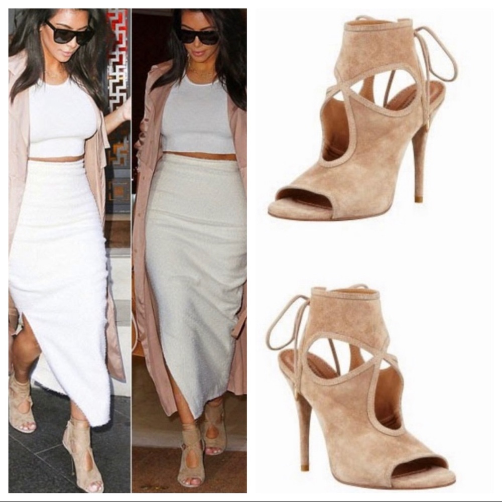 Aquazzura Sexy Thing suede cutout heels
